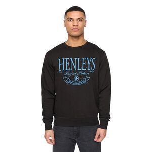 Henleys Mens Henbank Crew Neck Sweatshirt / Black